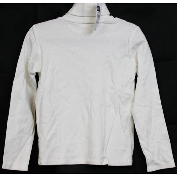 GAP White Sparkly Turtleneck Shirt sz S 5-6 NWT Winter Snowflake Long Sleeve - Picture 3 of 5